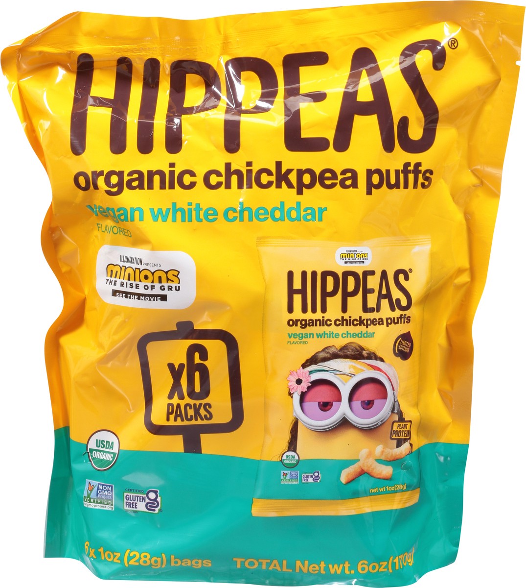 slide 11 of 11, HIPPEAS Organic Vegan White Cheddar Chickpea Puffs, 6 oz