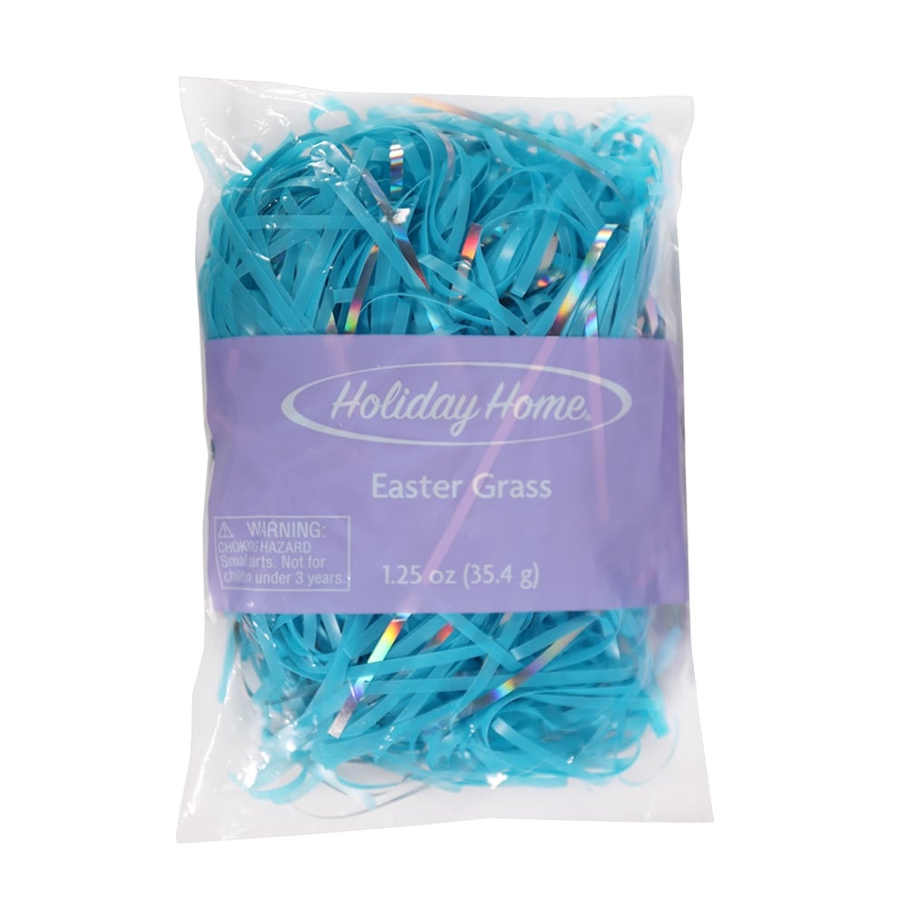 slide 1 of 1, Holiday Home Easter Grass - Blue/Silver, 1.25 oz