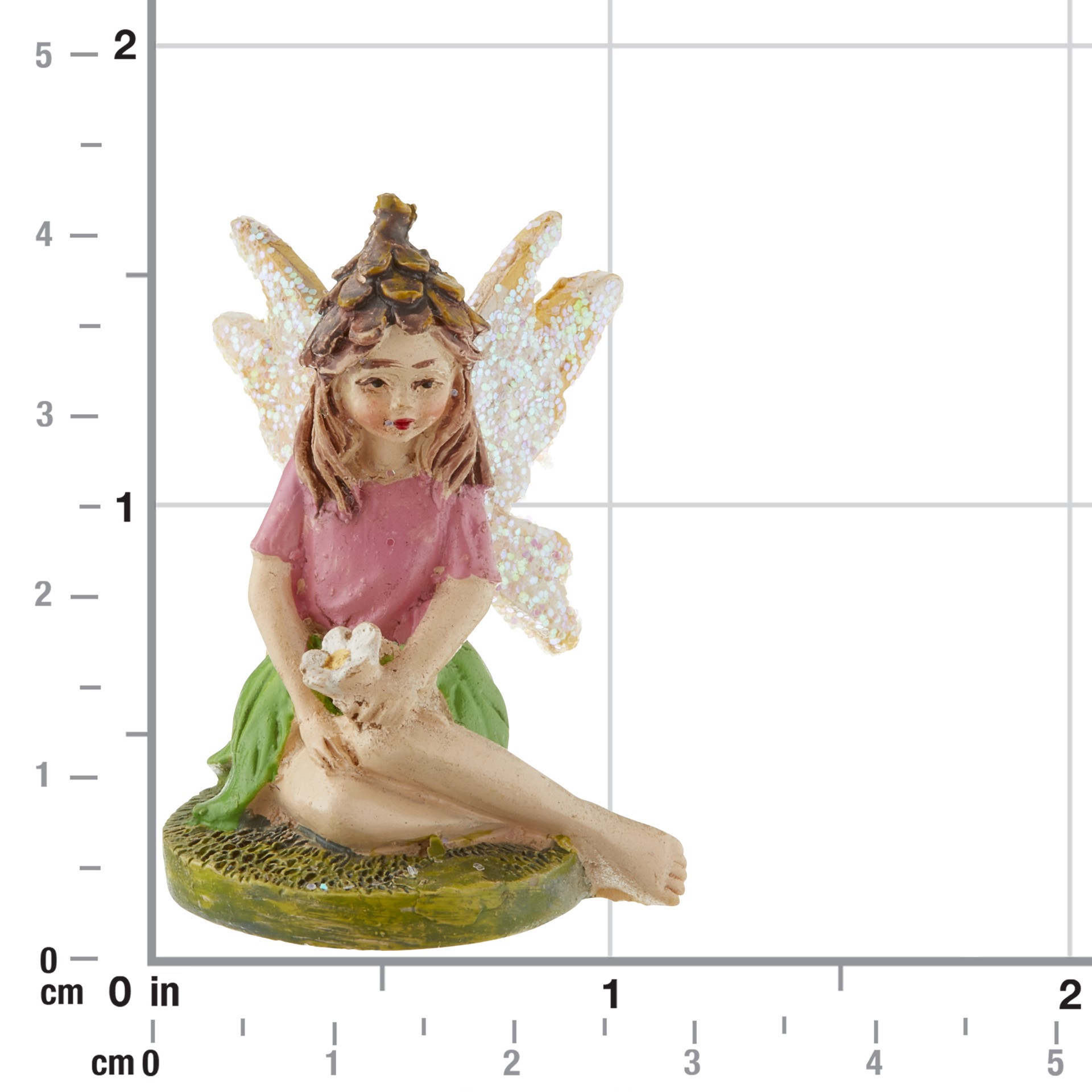 slide 2 of 3, Miniature Pixie Sitting With Flower By Make Market, 1.71 in x 1.28 in x 1.09 in