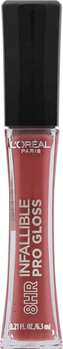 slide 8 of 9, L'Oréal Infallible 8 Hour Pro Lip Gloss, Hydrating Finish, Nightfall Rose, 0.21 fl oz