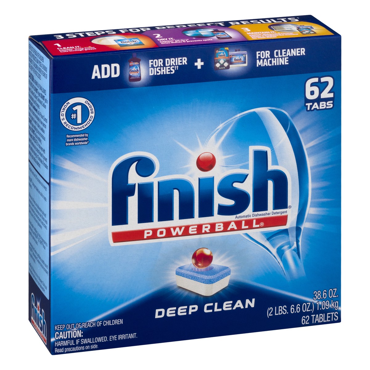 slide 12 of 12, Finish Tablets Deep Clean Automatic Dishwasher Detergent 62.0 ea, 62 ct