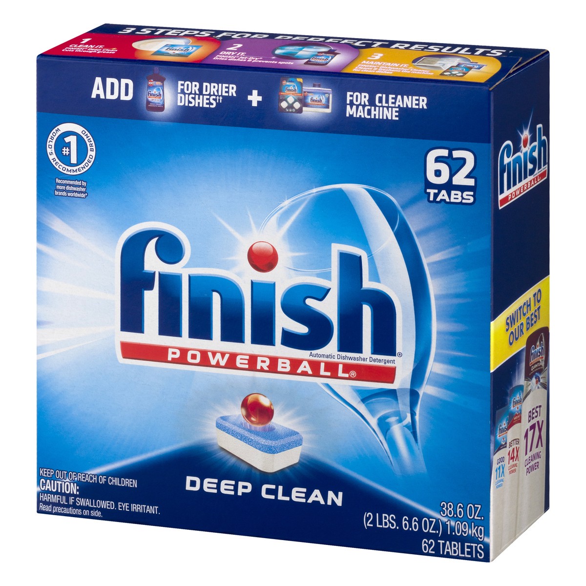 slide 6 of 12, Finish Tablets Deep Clean Automatic Dishwasher Detergent 62.0 ea, 62 ct