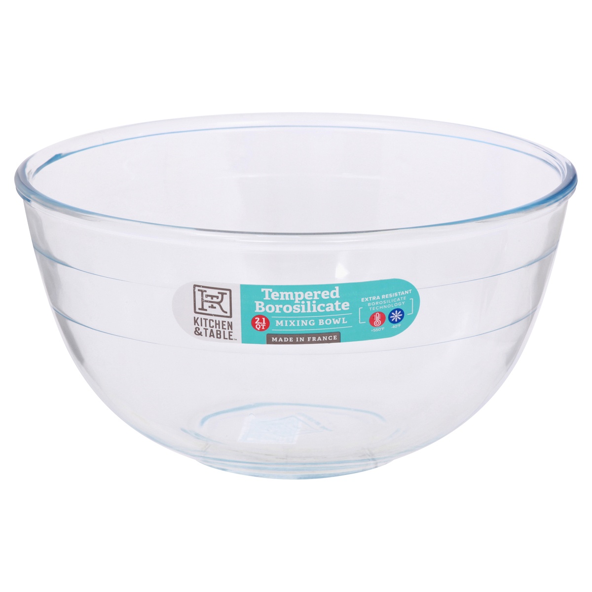 slide 1 of 1, Kitchen & Table Borosilicate Mixing Bowl, 2.1 qt