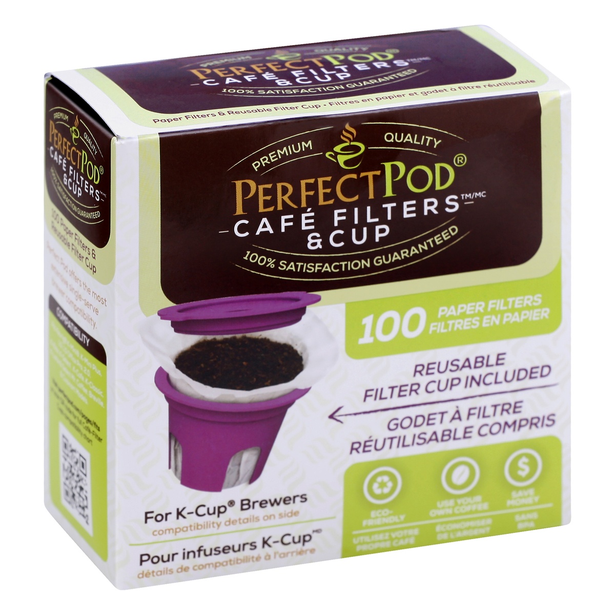 slide 2 of 9, ECO-Filters Perfect Pod Reusable Kcup Brewer 100 Paper Filters, 1 ct