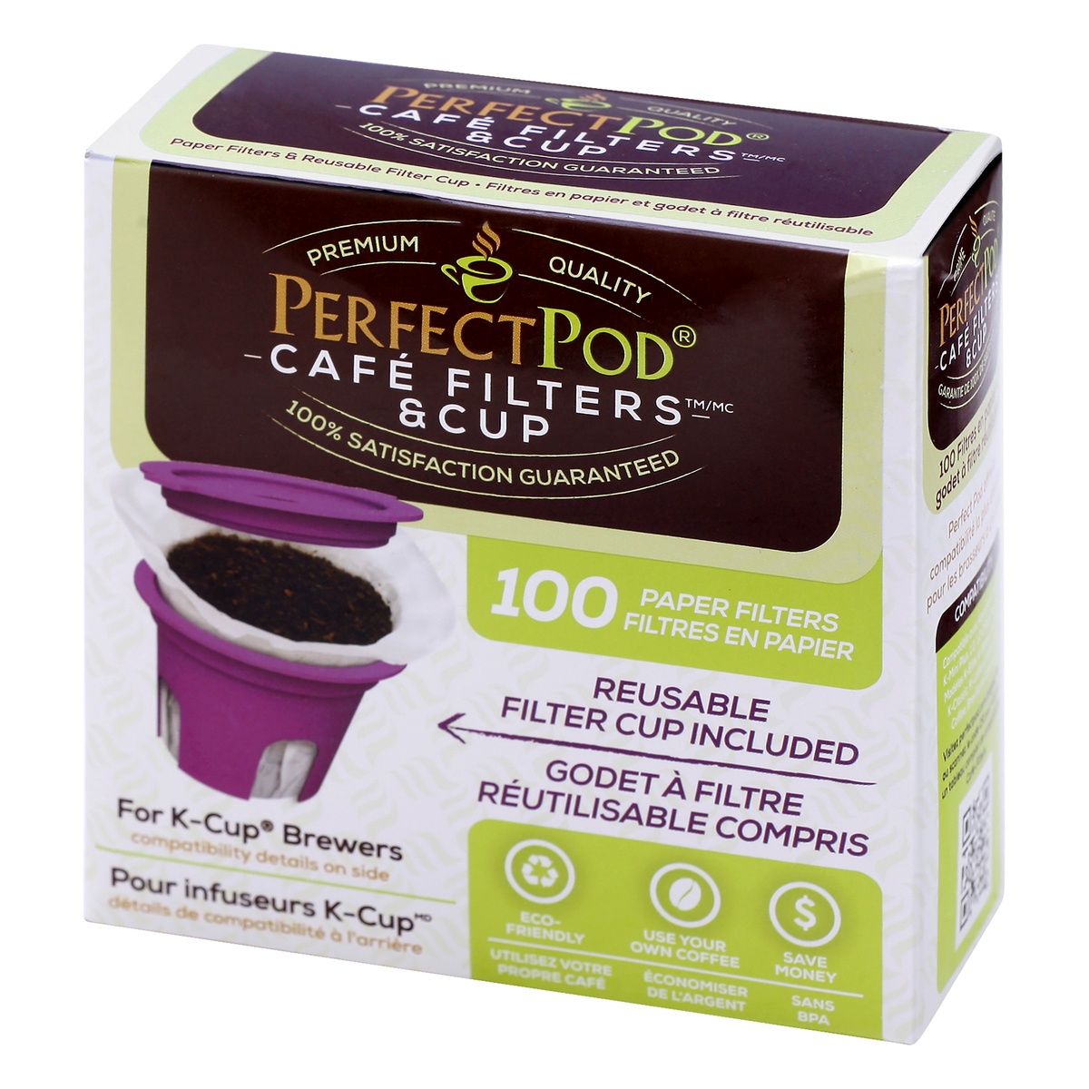 slide 3 of 9, ECO-Filters Perfect Pod Reusable Kcup Brewer 100 Paper Filters, 1 ct