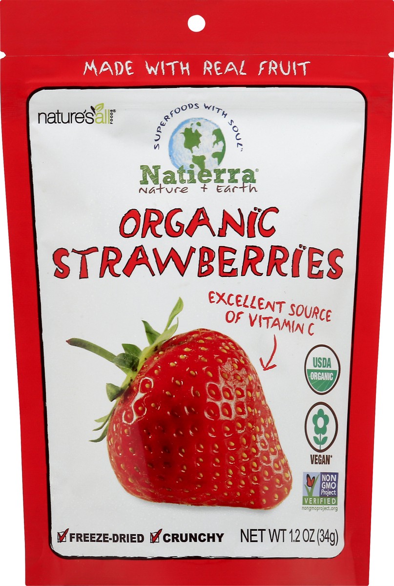 slide 9 of 11, Natierra Natures All Foods Freeze Dried Organic Strawberries, 1.2 oz