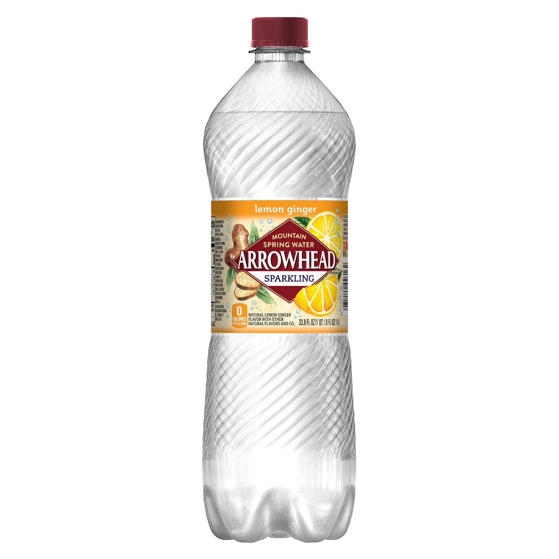 slide 4 of 4, Arrowhead Sparkling Water, Lemon Ginger- 33.8 oz, 33.8 oz