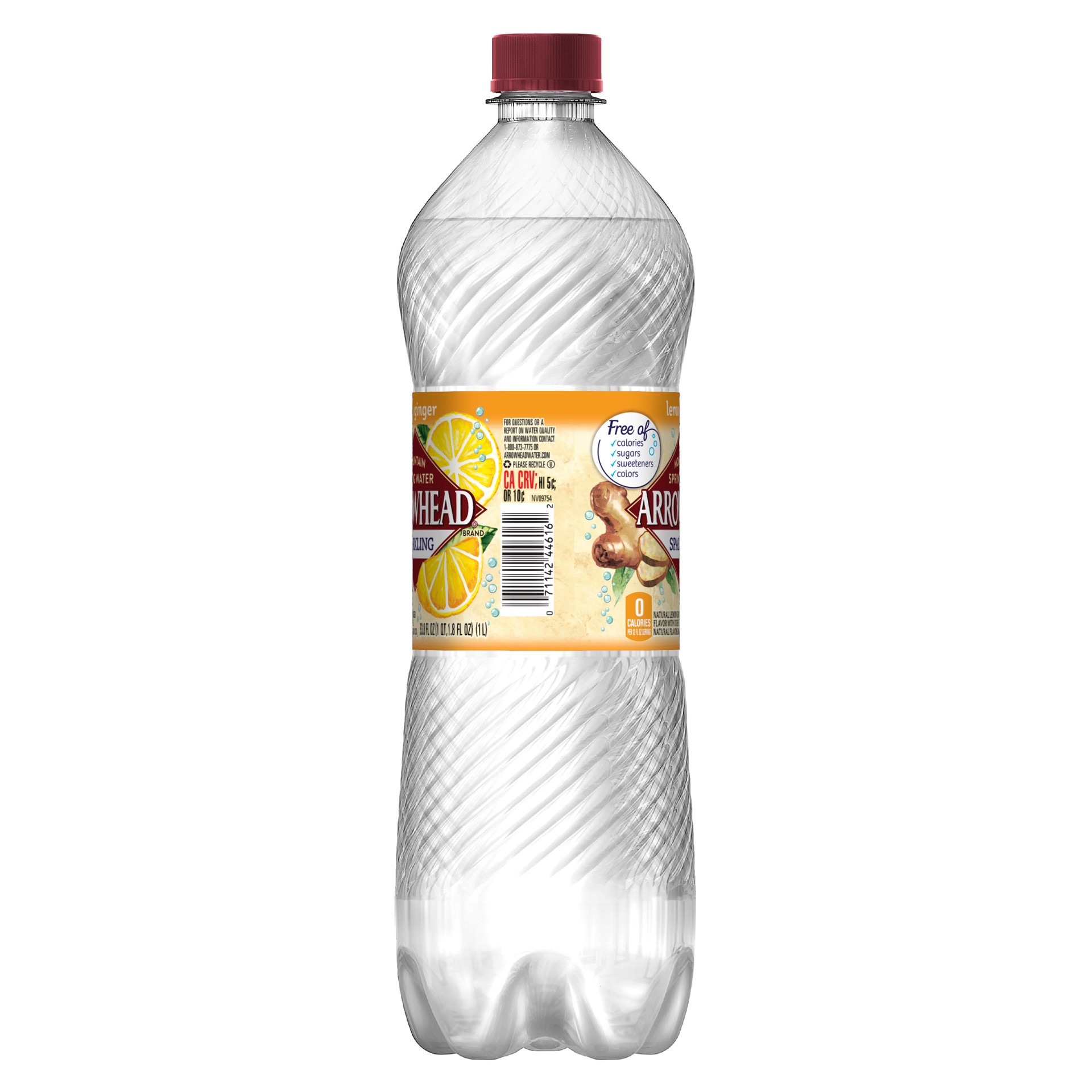 slide 2 of 4, Arrowhead Sparkling Water, Lemon Ginger- 33.8 oz, 33.8 oz