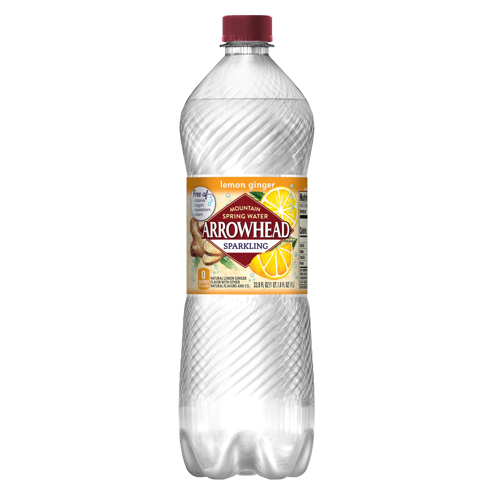 slide 1 of 4, Arrowhead Sparkling Water, Lemon Ginger- 33.8 oz, 33.8 oz