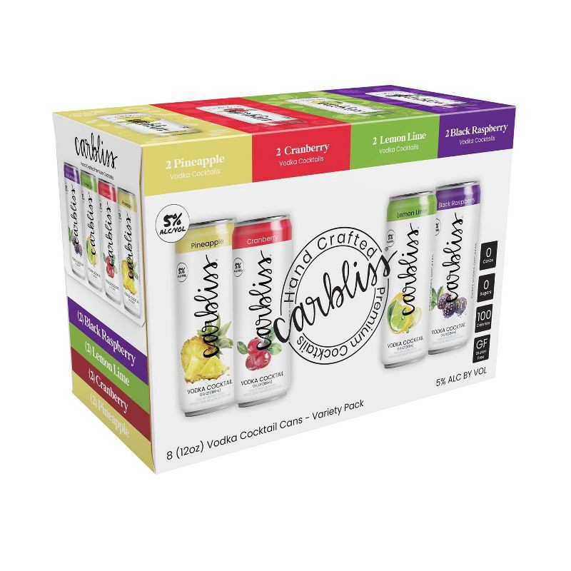 slide 1 of 6, Carbliss Assorted Vodka Cocktail Variety Pack 8 - 12 oz Cans, 8 ct