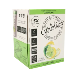 Carbliss Lemon Lime Vodka Cocktail 4 - 12 oz Cans