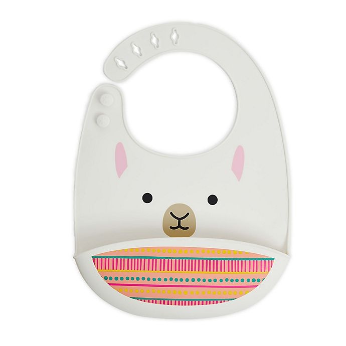 slide 1 of 1, Skip Hop SKIP*HOP Llama ZOO Tuck-Away Silicone Bib, 1 ct