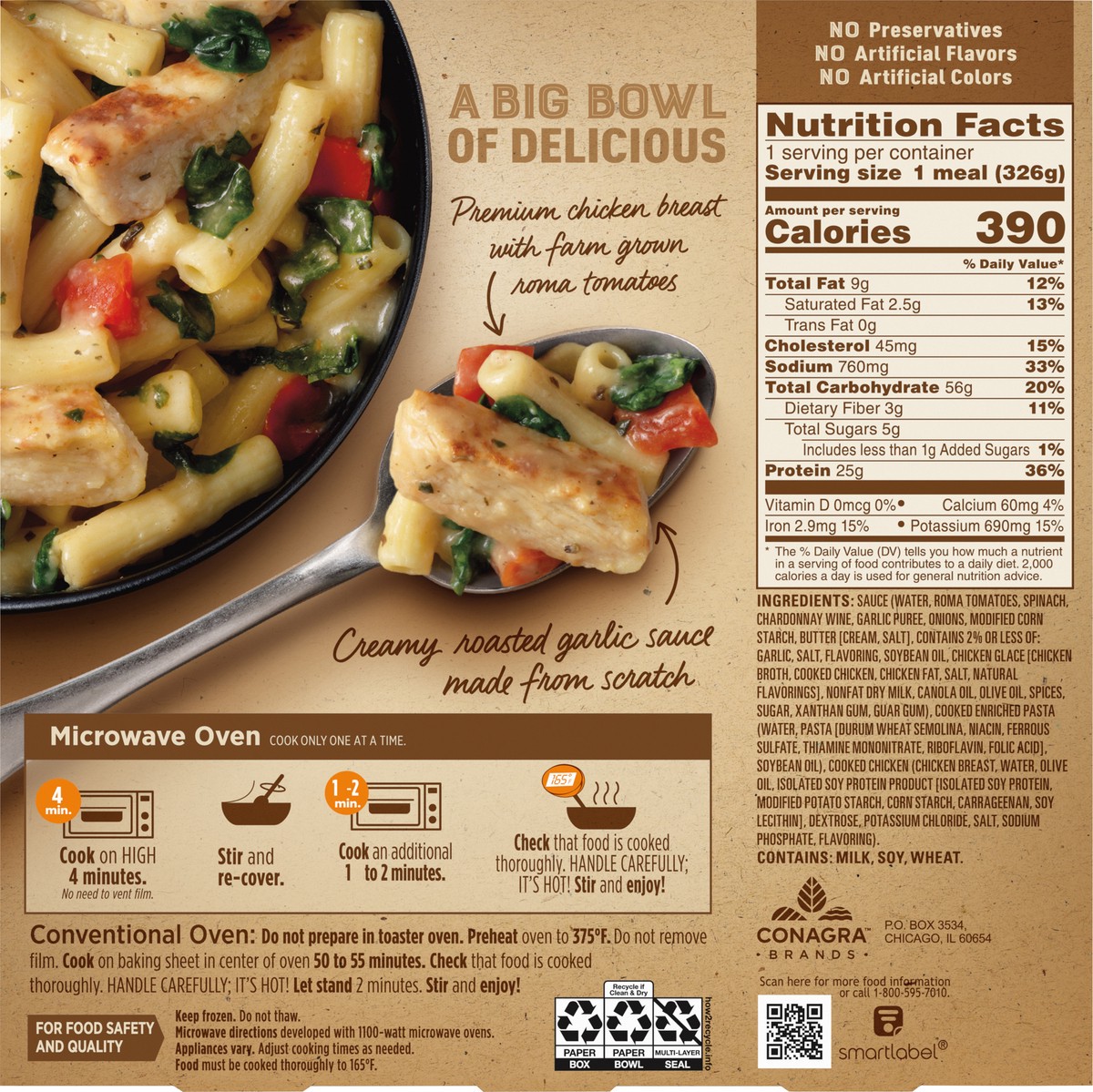 slide 7 of 13, Marie Callender's Roasted Garlic Chicken Bowl, Frozen Meal, 11.5 oz., 11.50 oz