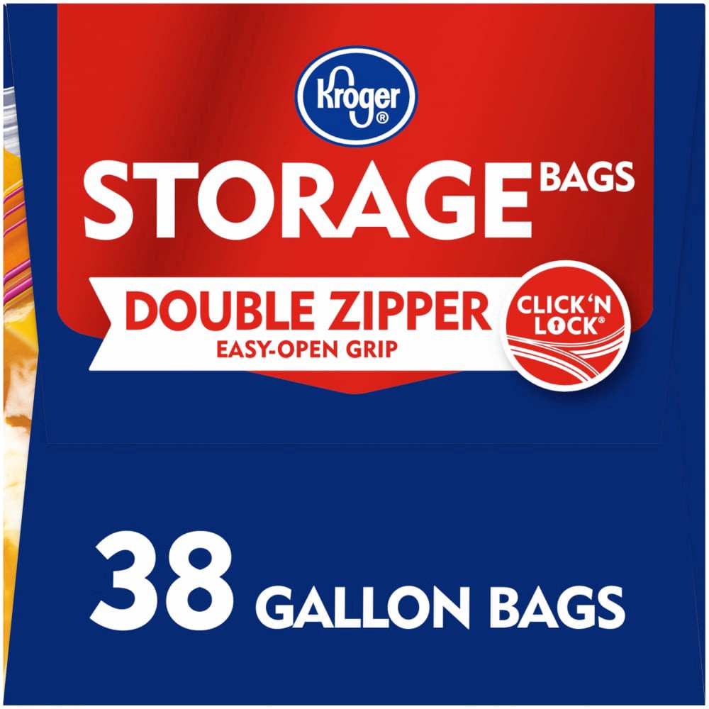 slide 2 of 3, Kroger Home Sense Double Zipper Gallon Storage Bags, 38 ct; 1 gal
