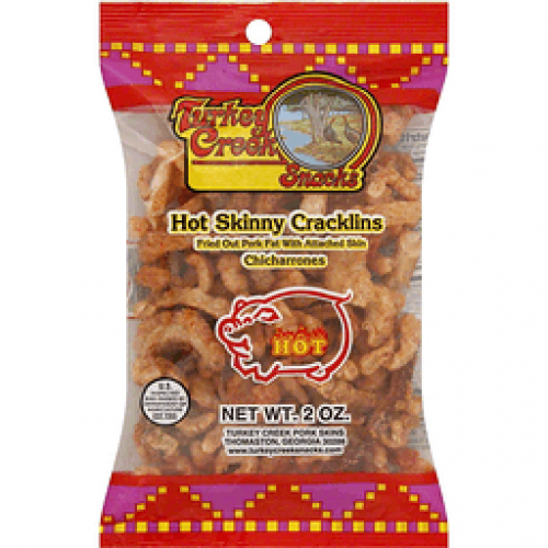 slide 1 of 1, Turkey Creek Snacks Hot Skinny Cracklins, 2 oz