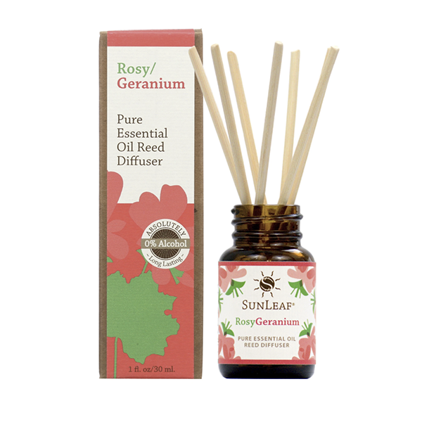 slide 1 of 1, SunLeaf Naturals Sunleaf Rosy Geranium Essential Oil Reed Mini Diffuser, 1 ct