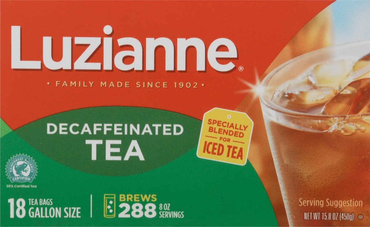 slide 12 of 13, Luzianne Decaffeinated Iced Tea Gallon Size 18 Tea Bags, 18 ct