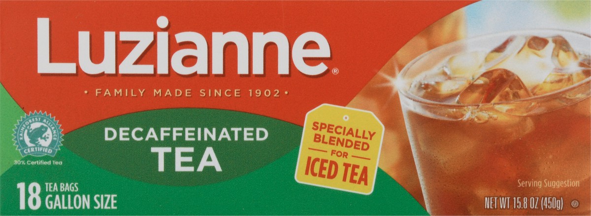 slide 13 of 13, Luzianne Decaffeinated Iced Tea Gallon Size 18 Tea Bags, 18 ct