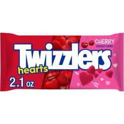 Twizzlers Cherry Flavored Hearts Chewy Valentine Candy Bag, 2.1 oz