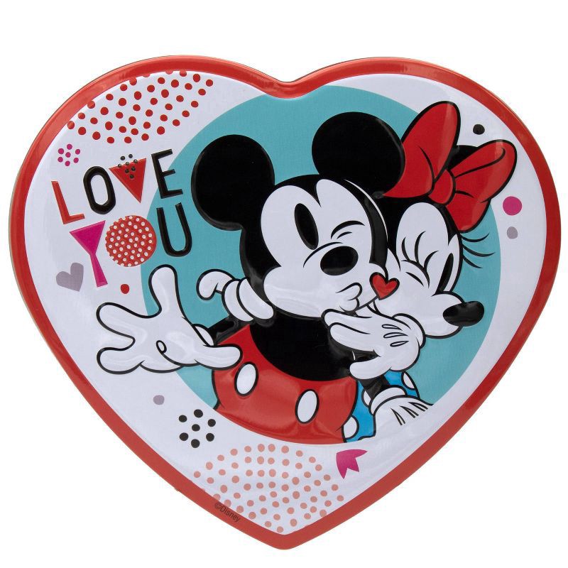 slide 1 of 4, Frankford Mickey Gift Heart Tin with Milk Chocolate Hearts, 3.6 oz