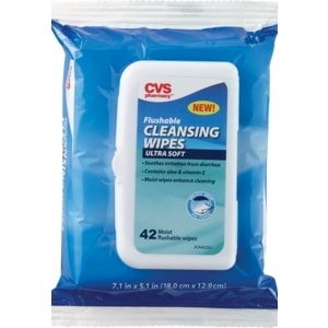 slide 1 of 1, CVS Health Flushable Ultra Soft Cleansing Wipes, 42 ct