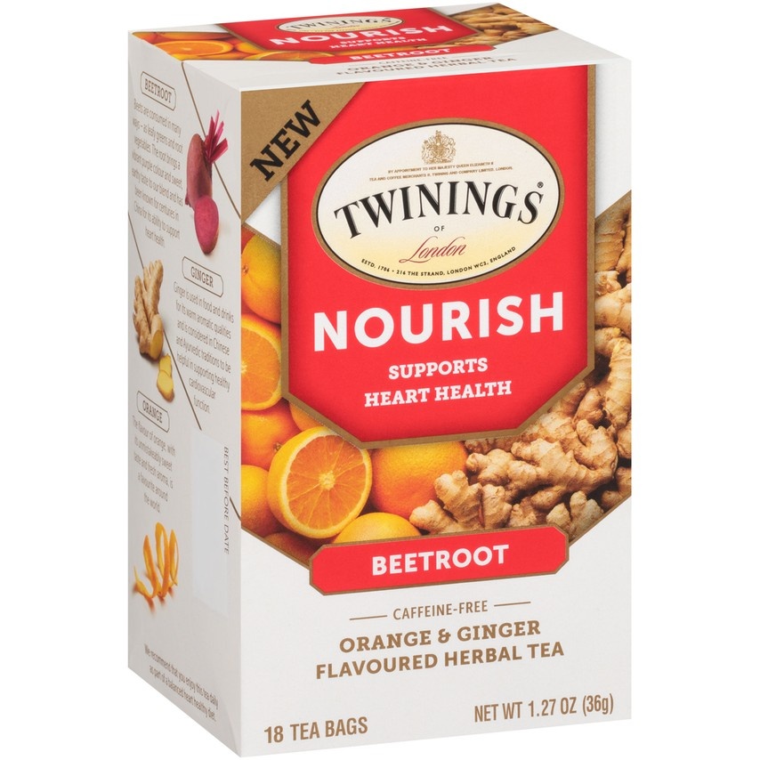 slide 1 of 1, Twinings Nourish Beetroot Caffeine-Free Orange & Ginger Her, 18 ct