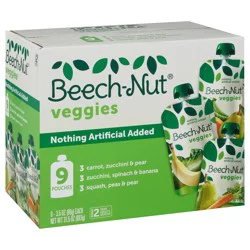 Beech-Nut Stage 2 (6+ Months) Assorted Veggies Variety Pack 9 - 3.5 oz Each