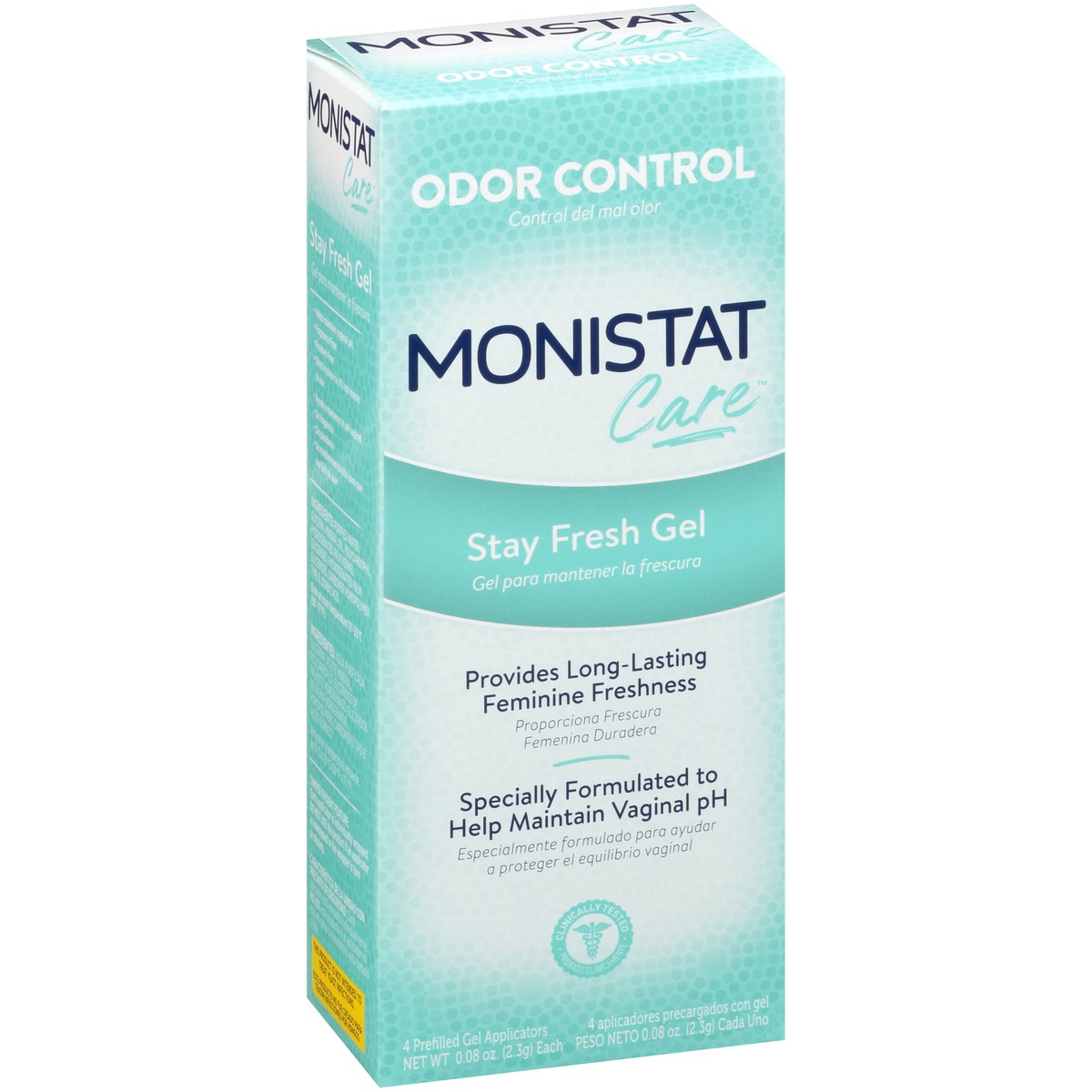 slide 4 of 10, Monistat Stay Fresh Gel, Odor Eliminating Gel for Feminine Care, Fragrance Free Vaginal Gel, Prefilled Applicators, 4 Count, 4 ct