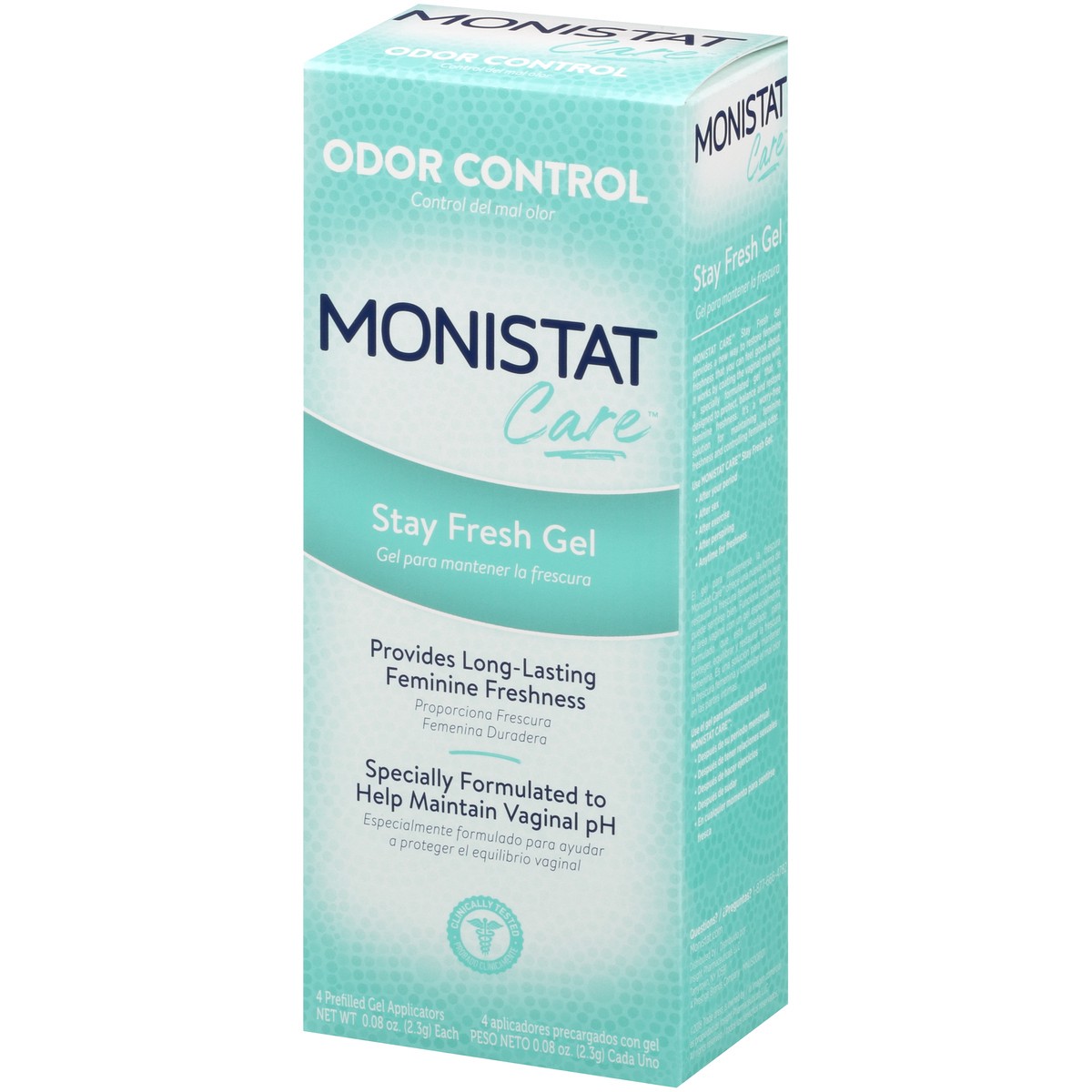 slide 7 of 10, Monistat Stay Fresh Gel, Odor Eliminating Gel for Feminine Care, Fragrance Free Vaginal Gel, Prefilled Applicators, 4 Count, 4 ct