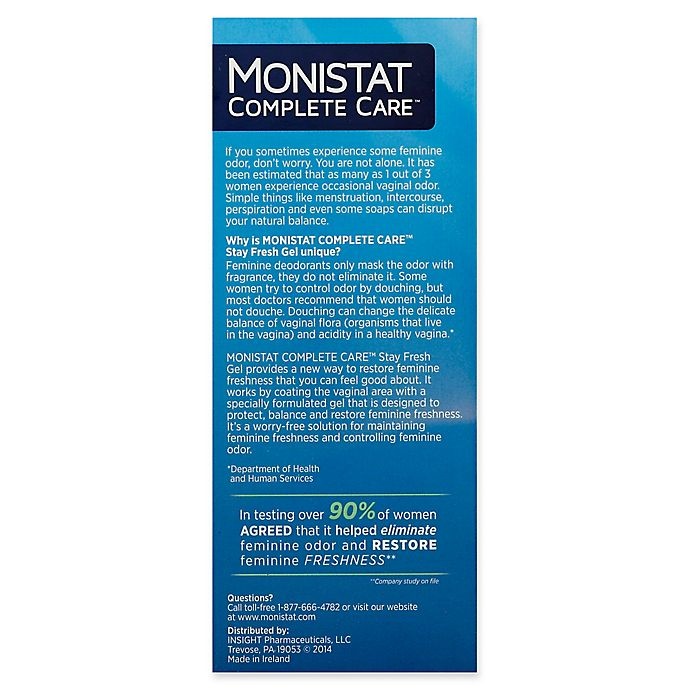 slide 3 of 3, Monistat Complete Care Stay Fresh Feminie Freshness Gel Odor Control, 4 ct