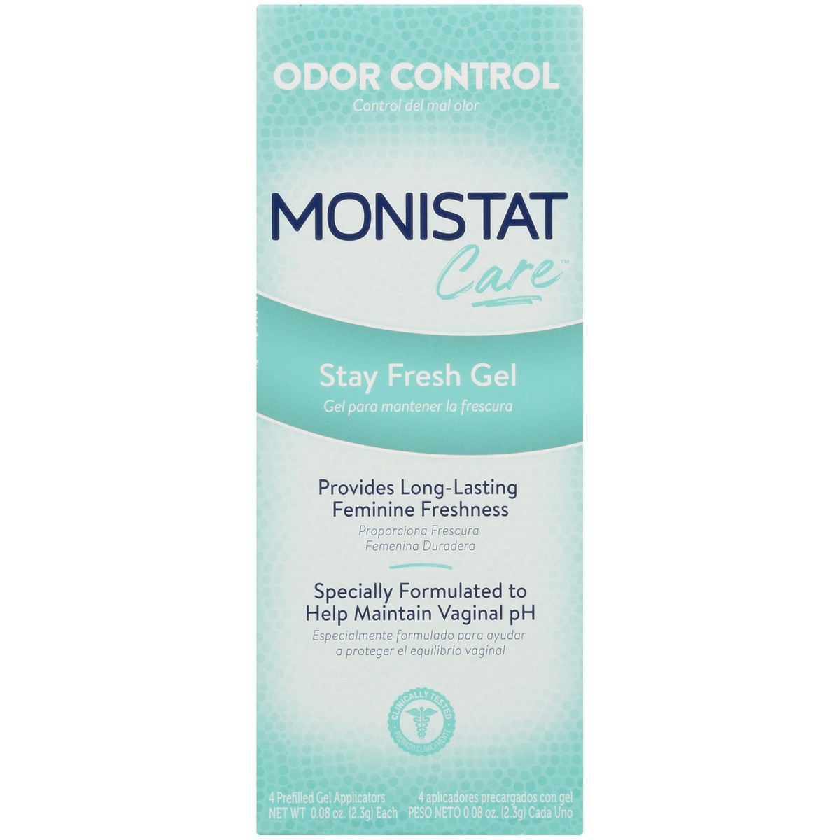 slide 10 of 10, Monistat Stay Fresh Gel, Odor Eliminating Gel for Feminine Care, Fragrance Free Vaginal Gel, Prefilled Applicators, 4 Count, 4 ct