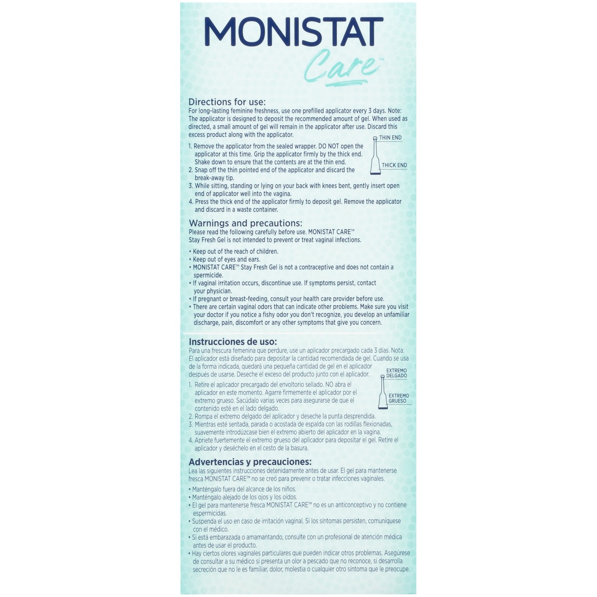 slide 9 of 10, Monistat Stay Fresh Gel, Odor Eliminating Gel for Feminine Care, Fragrance Free Vaginal Gel, Prefilled Applicators, 4 Count, 4 ct