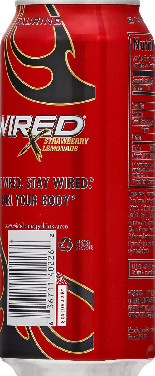 slide 5 of 14, Wired Strawberry Lemonade Energy Drink - 16 oz, 16 oz