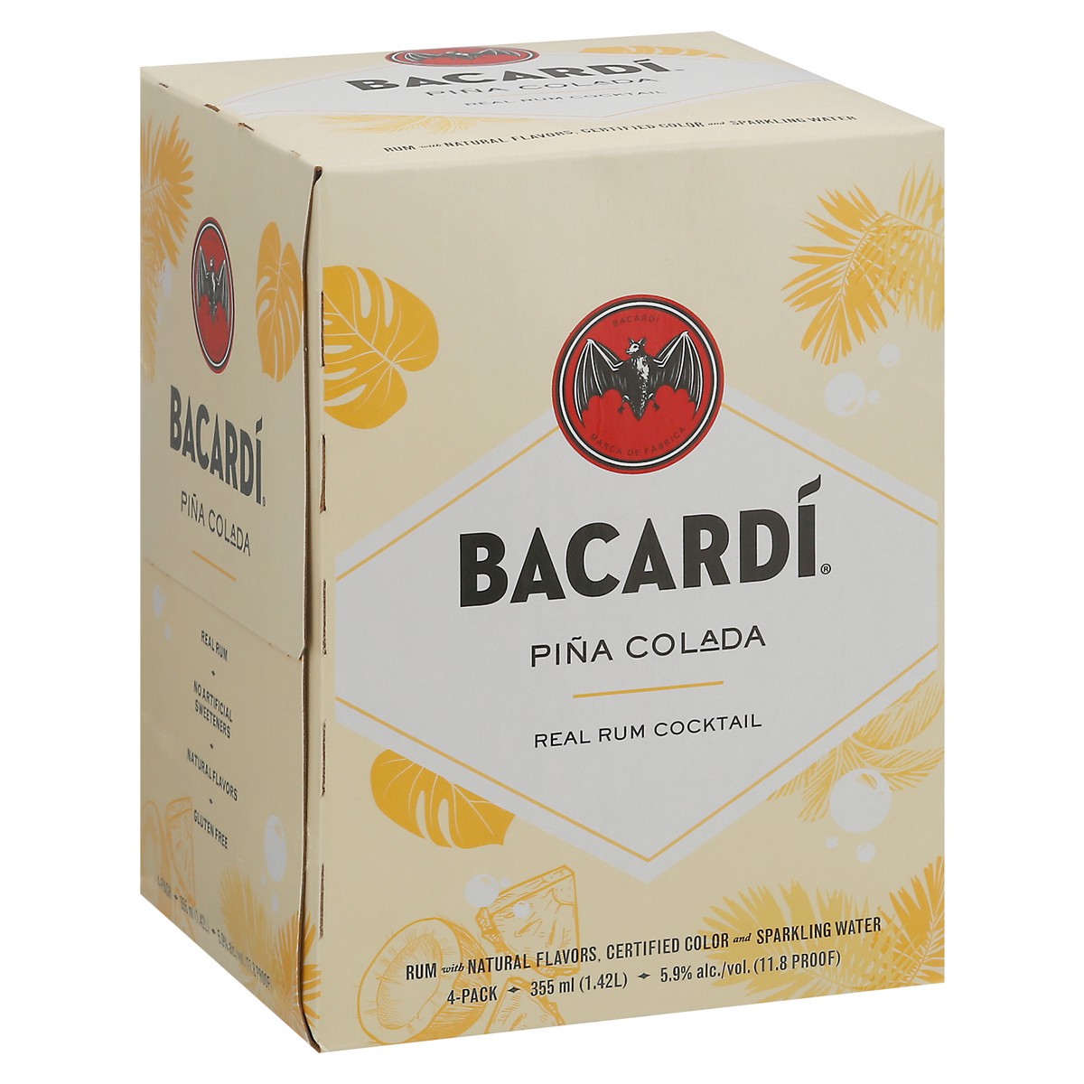 slide 6 of 12, Bacardi 4-Pack Pina Colada Rum Cocktail 4 - 355 ml Pack, 355 ml
