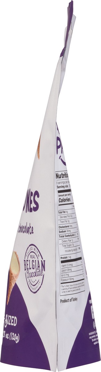 slide 6 of 9, Just The Fun Part Waffle Cones, White Chocolate, Bite-Sized, 4.23 oz