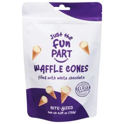 Just The Fun Part Waffle Cones, White Chocolate, Bite-Sized