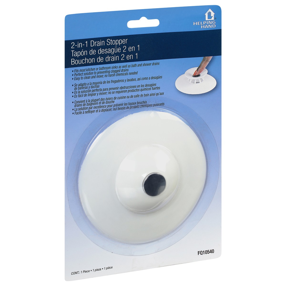 slide 5 of 9, Helping Hand 2-in-1 Drain Stopper 1 ea, 1 ct