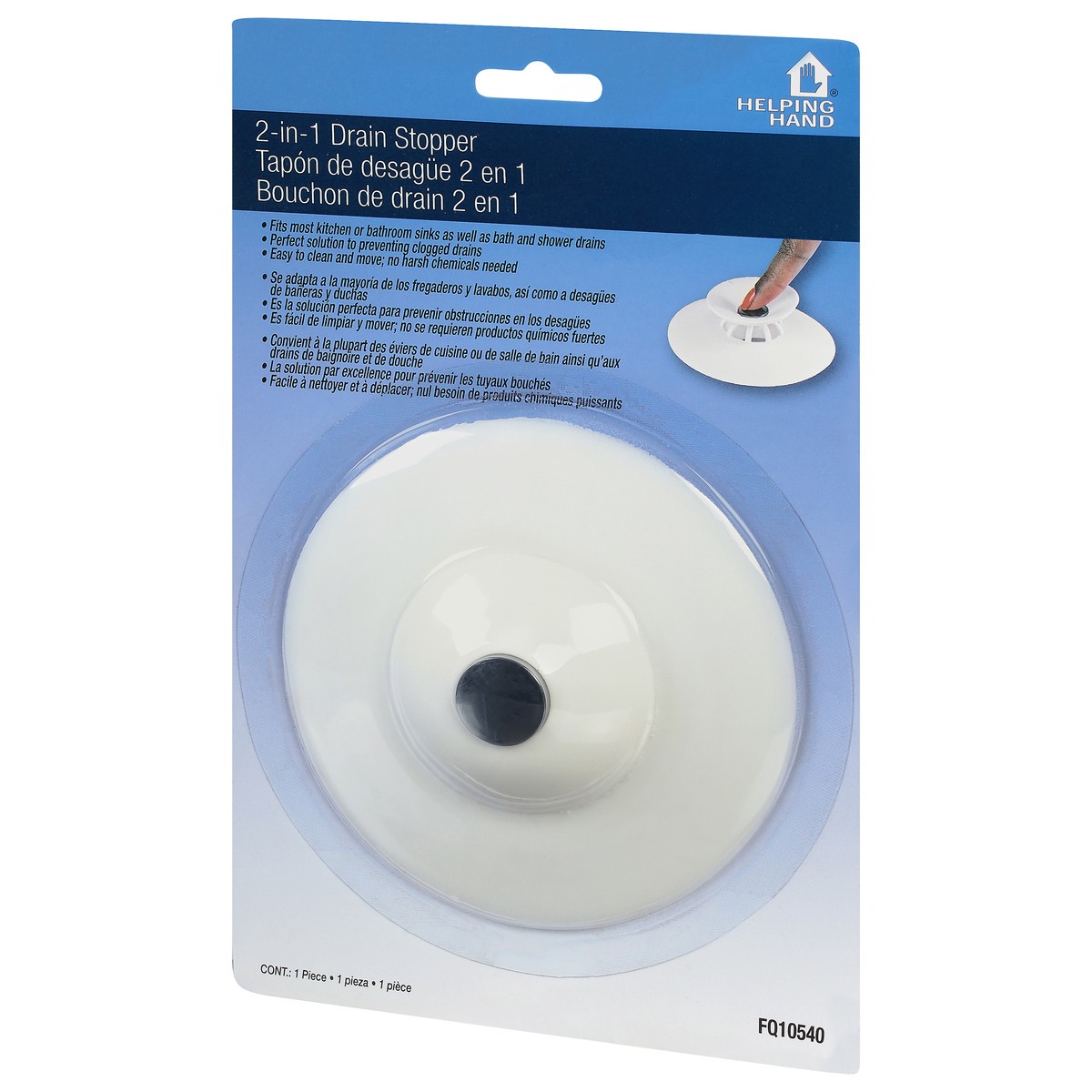 slide 6 of 9, Helping Hand 2-in-1 Drain Stopper 1 ea, 1 ct