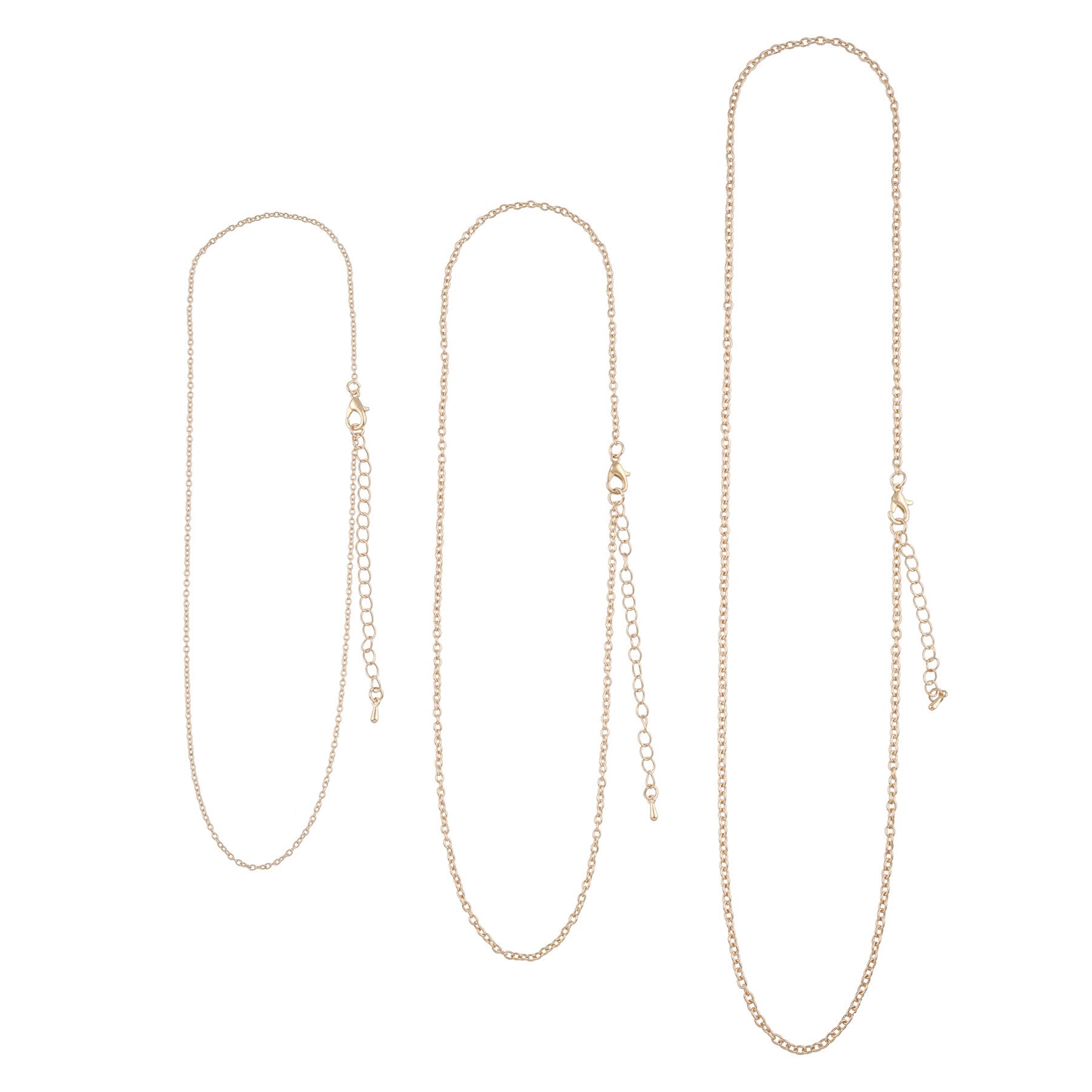 slide 2 of 2, 14k Rose Gold Plated Cable Necklace Set By Bead Landing, 40.6 cm