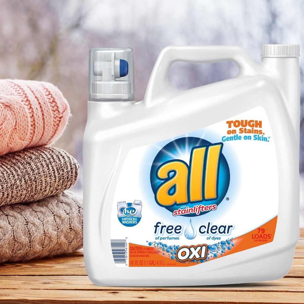 slide 3 of 4, All Stainlifters Free & Clear OXI Laundry Detergent, 141 fl oz