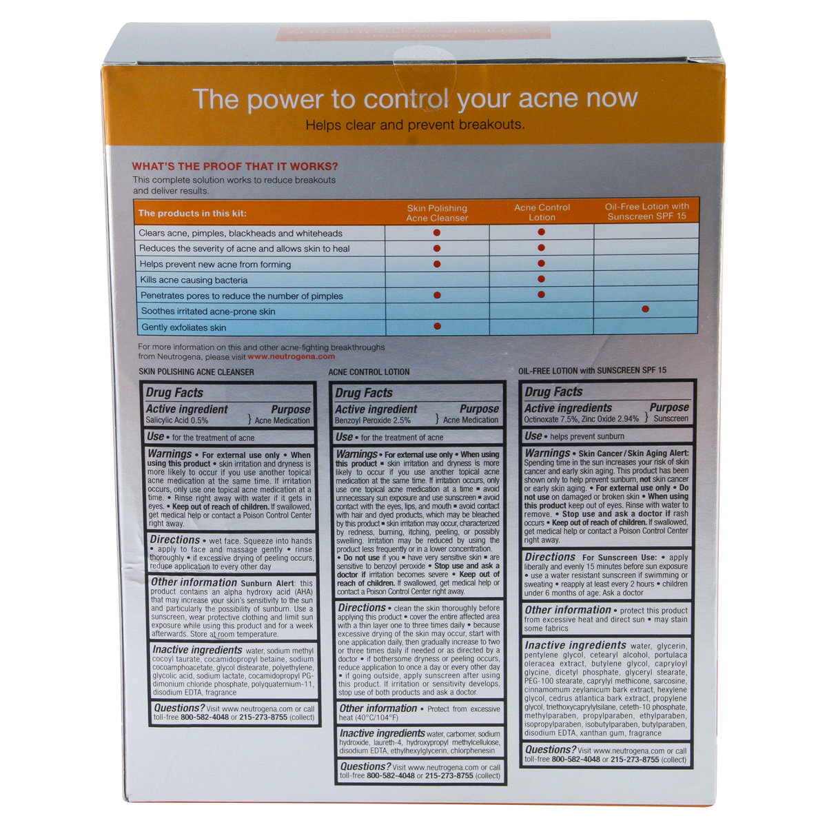 slide 3 of 3, Neutrogena Complete Acne Therapy System, 1 ct