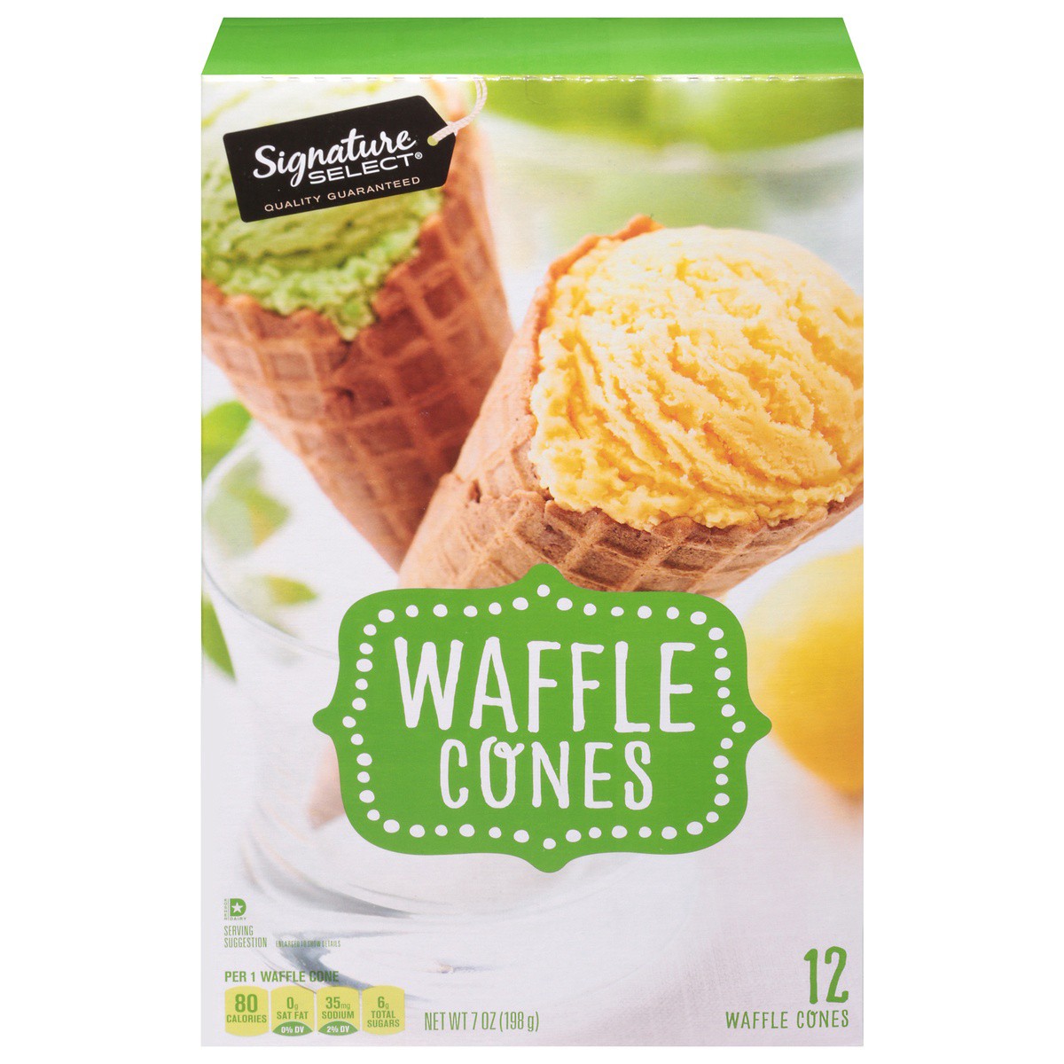 slide 1 of 9, Signature Select Waffle Cones 12 ea, 12 ct