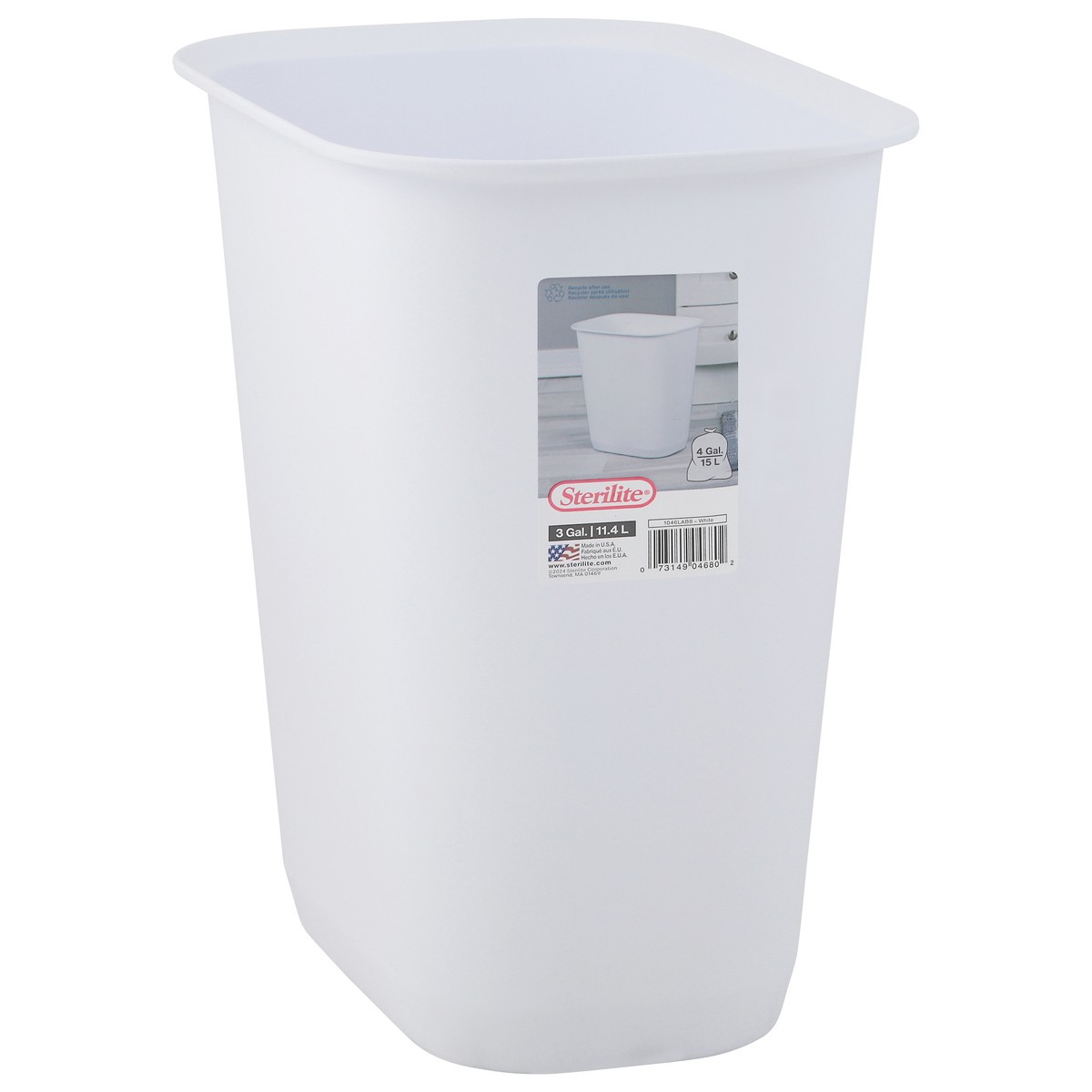 slide 11 of 11, Sterilite White 9 Gal Wastebasket 1 Each, 1 ct