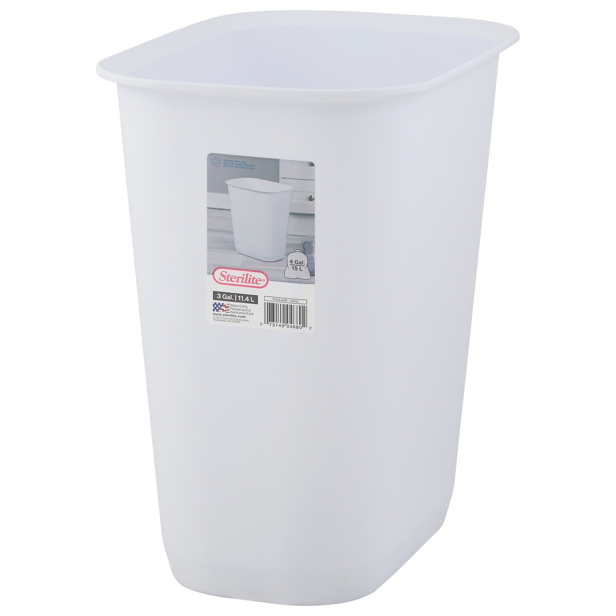 slide 8 of 11, Sterilite White 9 Gal Wastebasket 1 Each, 1 ct
