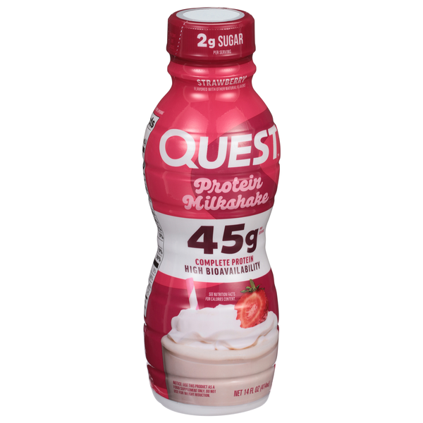 slide 1 of 1, Quest Strawberry Protein Milkshake 14 fl oz, 14 fl oz