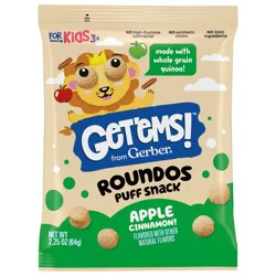 Gerber Get'ems! from Gerber Apple Cinnamon Roundos Puffs Snacks, Kids Snack Made with Whole Grain Quinoa, Calcium to Support Strong Bones