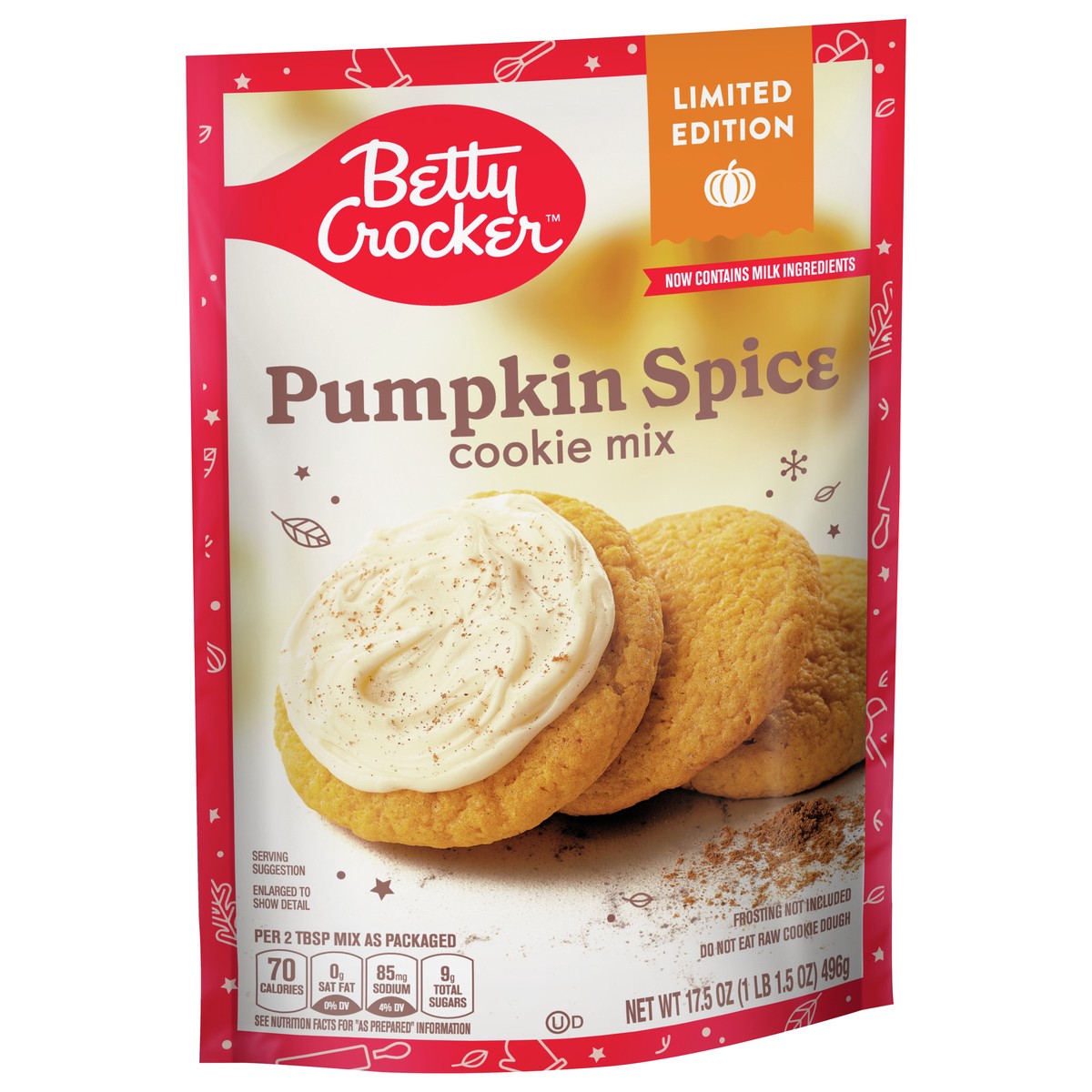 slide 2 of 9, Betty Crocker Pumpkin Spice Cookie Pouch, 17.5 oz