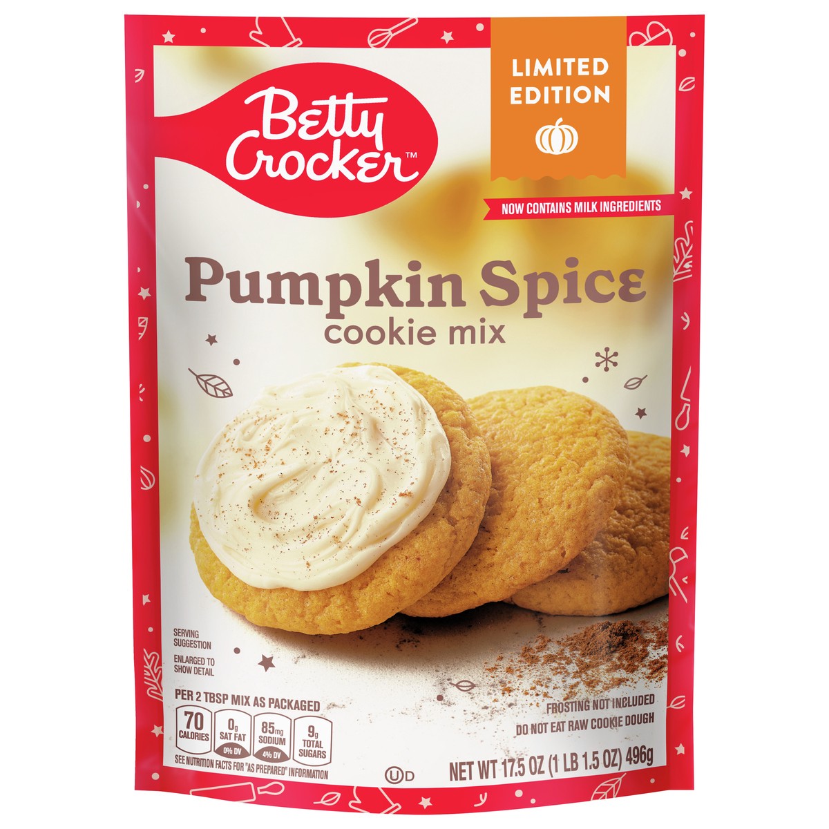 slide 1 of 9, Betty Crocker Pumpkin Spice Cookie Pouch, 17.5 oz