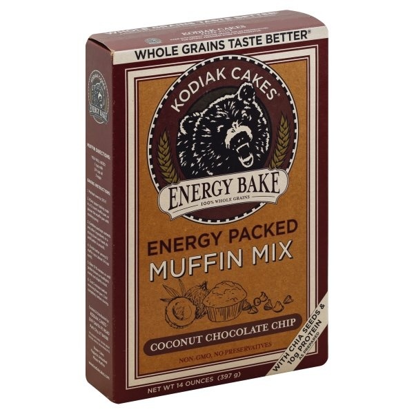 slide 1 of 1, Kodiak Cakes Energy Packed Muffin Mix Coconut Dark Chocolate, 14 oz