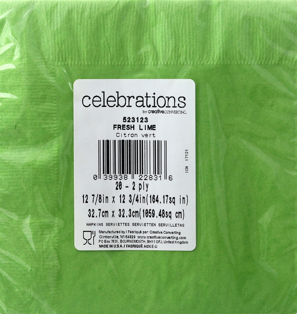 slide 4 of 6, Creative Converting Napkins, Fresh Lime, 20 ct